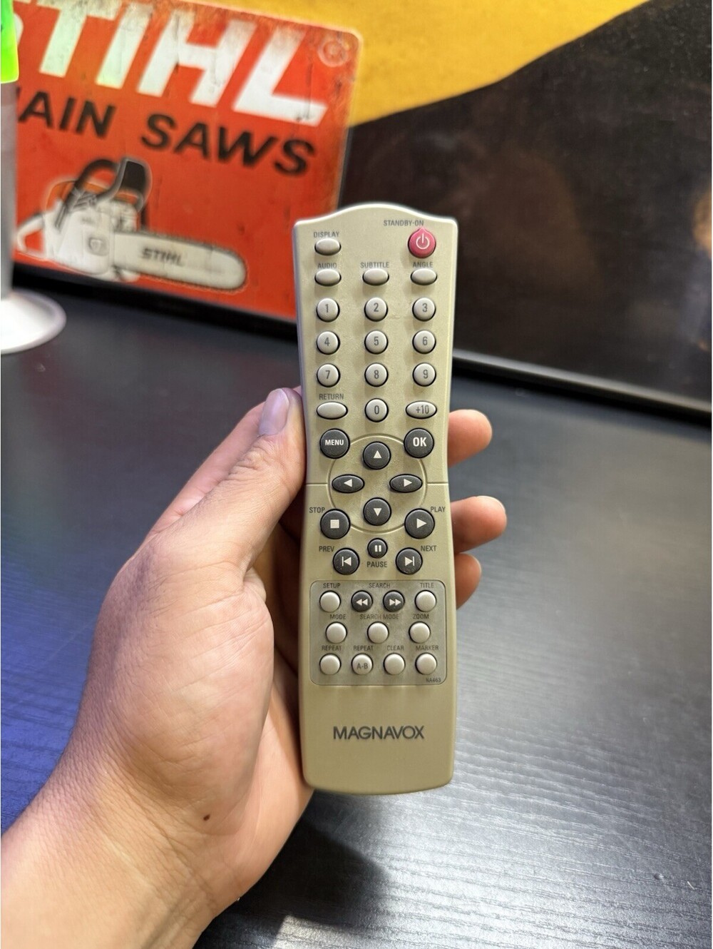 Magnavox NA463 OEM DVD Player Remote Control Genuine Silver Tested